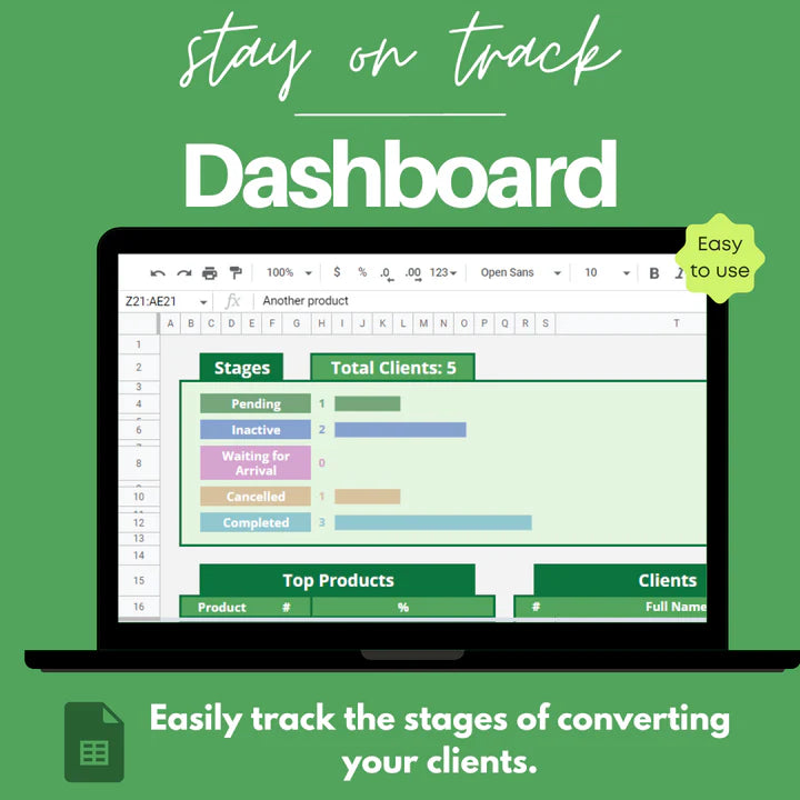 Ultimate Client Manager Spreadsheet - Easy to use & lifetime access